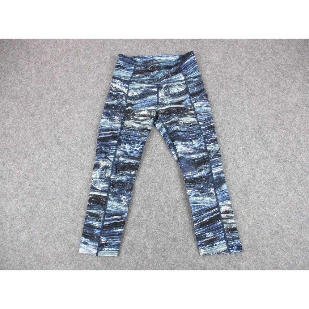 Lululemon Pants Womens 4 Blue Fast Free Crop Yoga Reflective Leggings Running